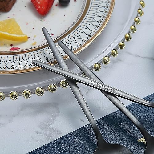 Miniatura 7 de 6 cucharaditas de color negro mate, cubiertos de 6.6 pulgadas, cucharas pequeñas de acero inoxidable para el hogar, cocina o restaurante, apto para