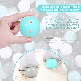 STARBOLO Ball Pit Balls Pack of 200 - BPA&Phthalate Free Non-Toxic Crush Proof Play Balls Soft Plastic Ball for 1 2 3 4 5Years Old Toddlers Baby Kids Birthday Pool Tent Party (2.16inches)