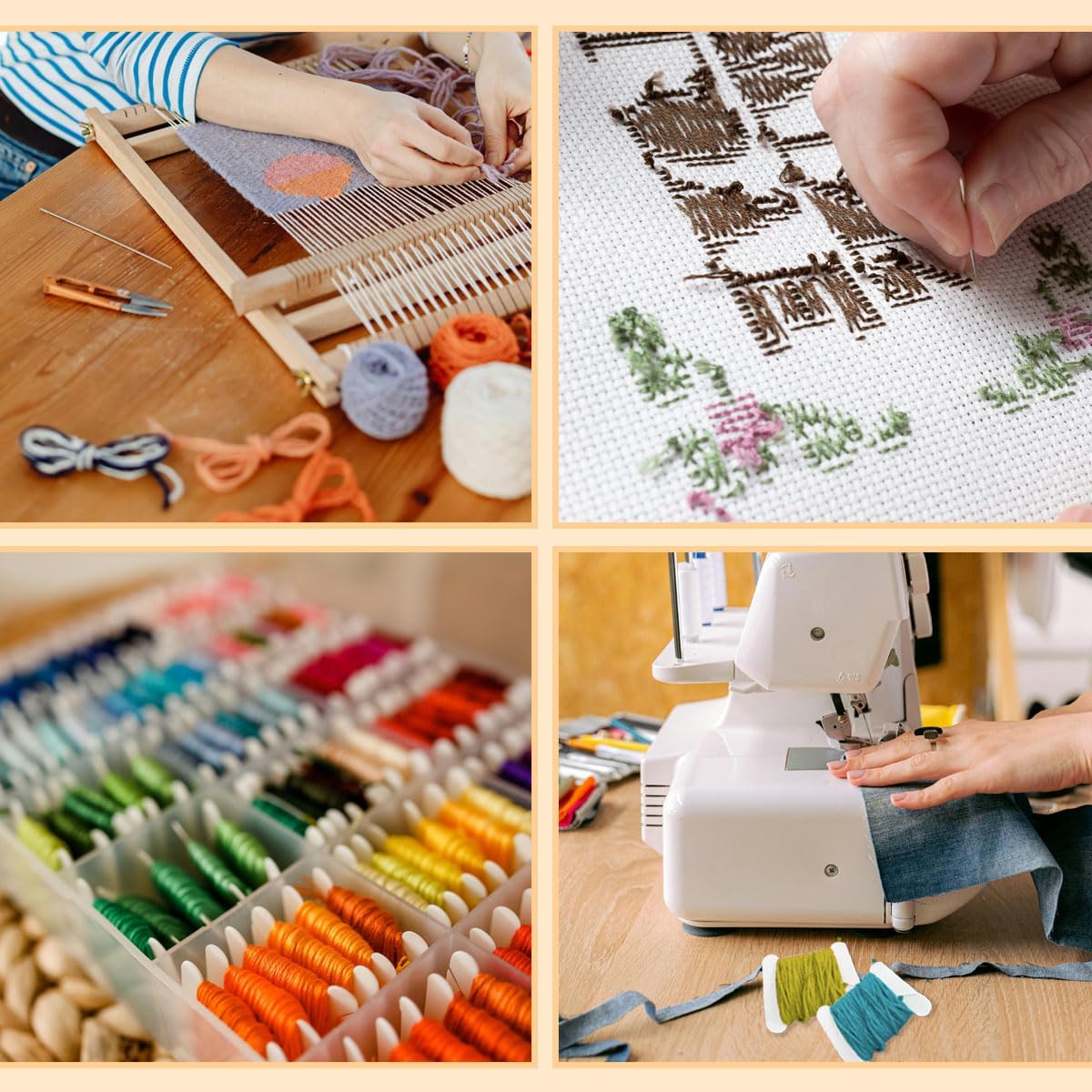 300 Pcs Plastic Embroidery Thread Cards, White Plastic Floss Bobbins, Plastic Embroidery Floss Bobbins, for Embroidery, Cross Stitch (White)