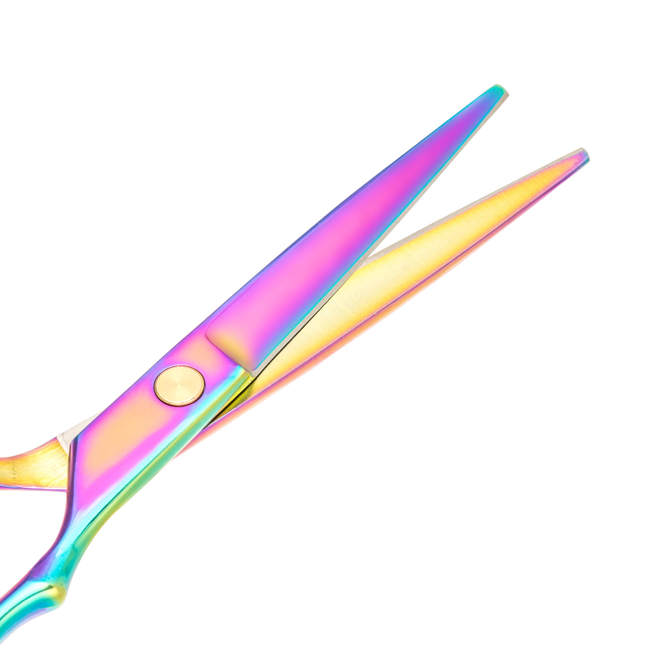 Kilajojo Hair Cutting Shears Professional Hair Scissors Sharp Edges and Rainbow Color Professional Hairdresser Scissors hair Shears Professional Barber Scissors barber Shears