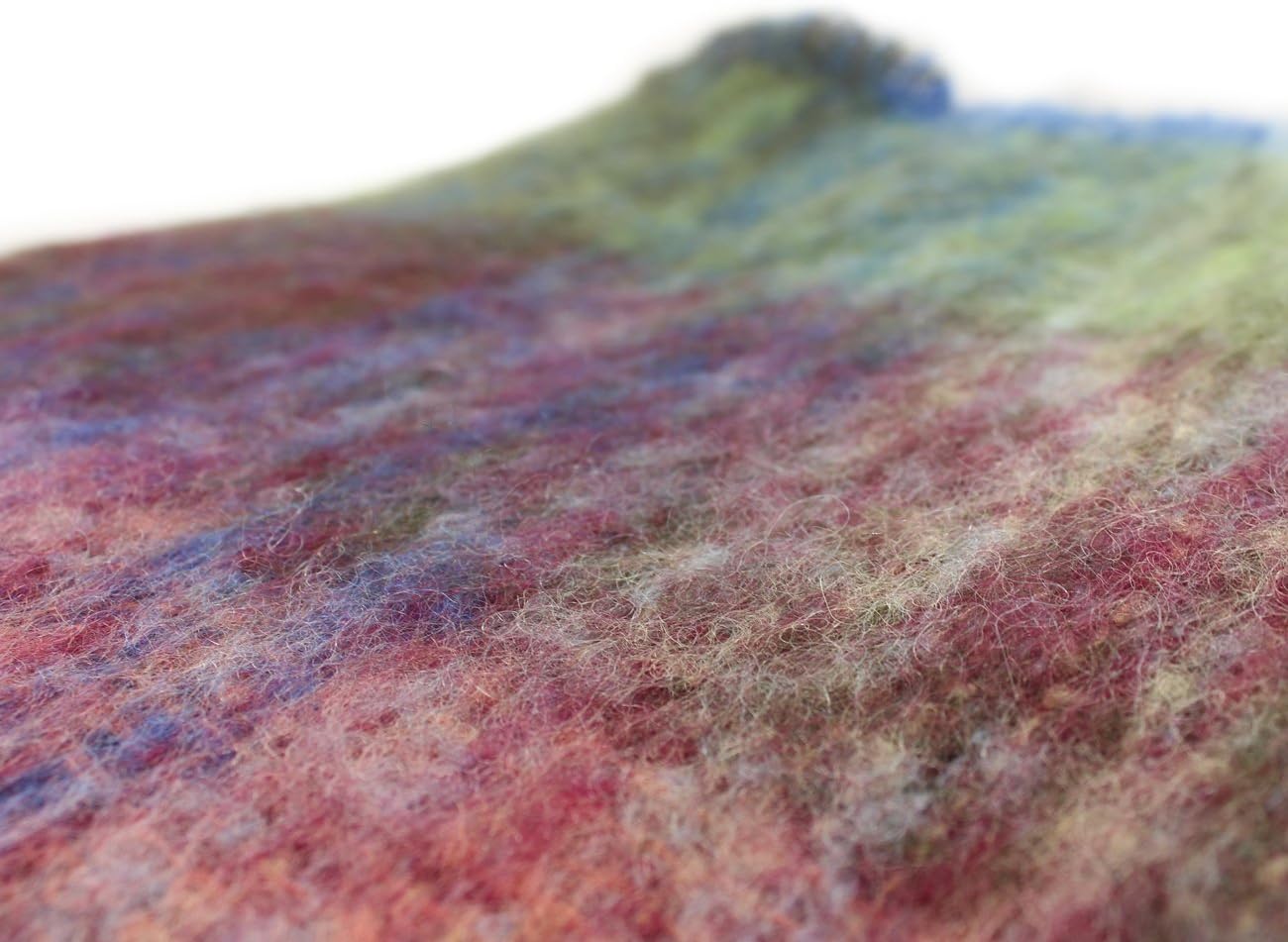 Biddy Murphy Ultra Soft Irish Mohair & Wool Throw Blanket, Made in Ireland, 54"x72", Plaid Multicolor