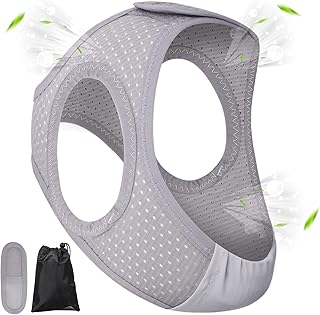 Forzacx Anti Snoring Chin Strap - Light Breathable Cpap Chin Strap Snoring Solution, Comfortable Chin Portion Widen Softer, Efficient Reduce Snoring, Adjustabl Sleep Chin Strap for Men Women - Grey