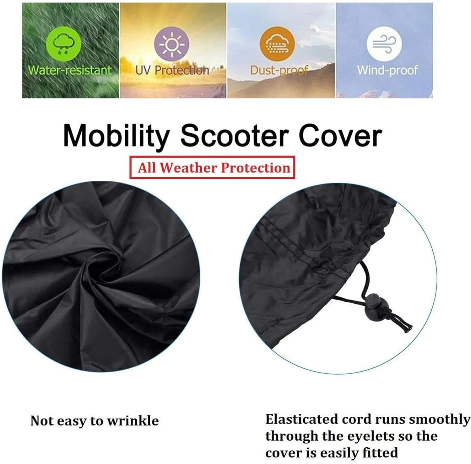 Funda impermeable y duradera para cortacésped, protección UV, tela Oxford 210D, se adapta a cubiertas de hasta 54 pulgadas, incluye cordón y bolsa de almacenamiento (55 x 26 x 36 pulgadas), 96 x 20 x