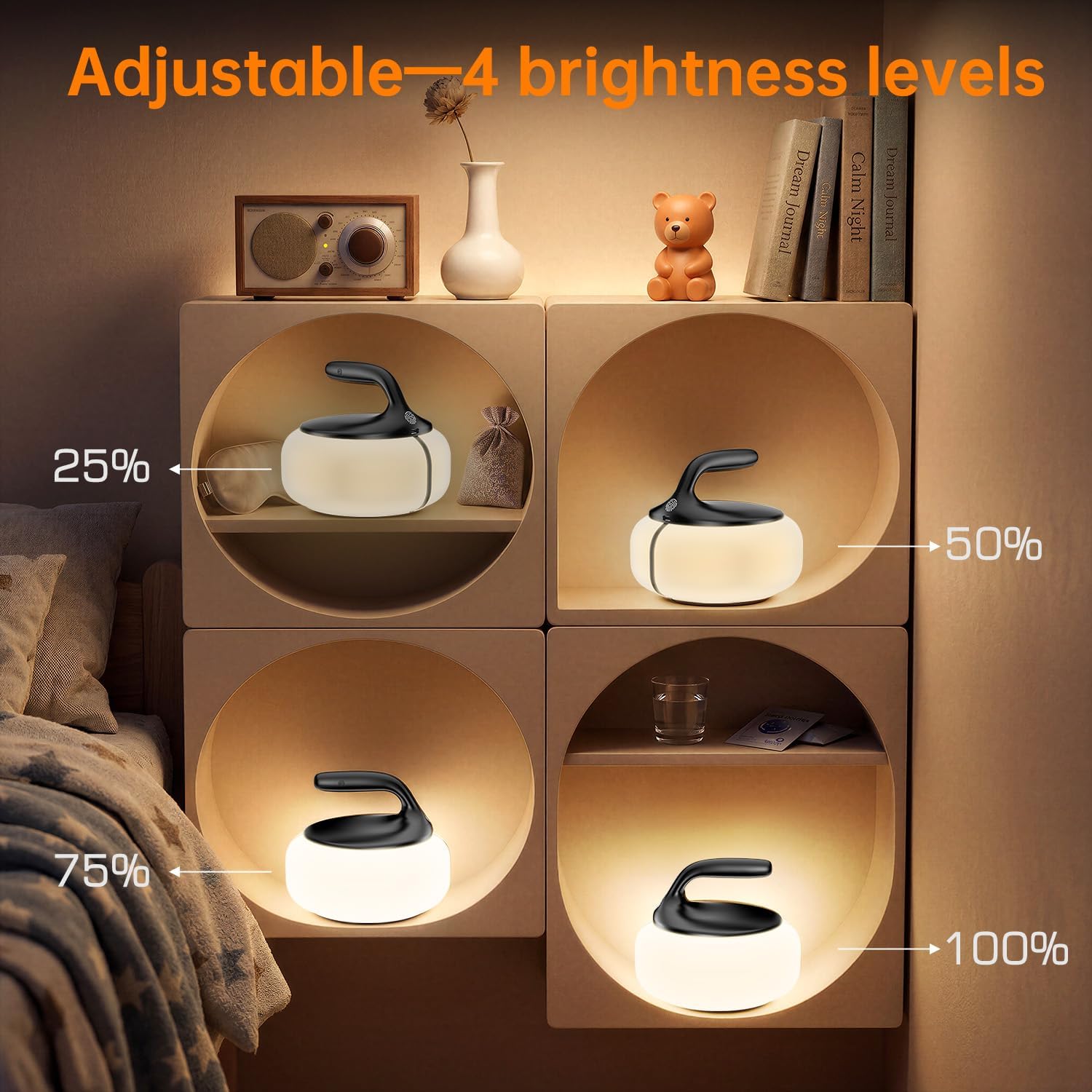 Night Light for Kids, Baby Night Light, 8 Colors Changing Touch Dimmable Portable Rechargeable Bedside Lamp, Soft Eye-Caring for Breastfeeding, Sleep, Nursery, Kids Room, Toddler and Adult Use