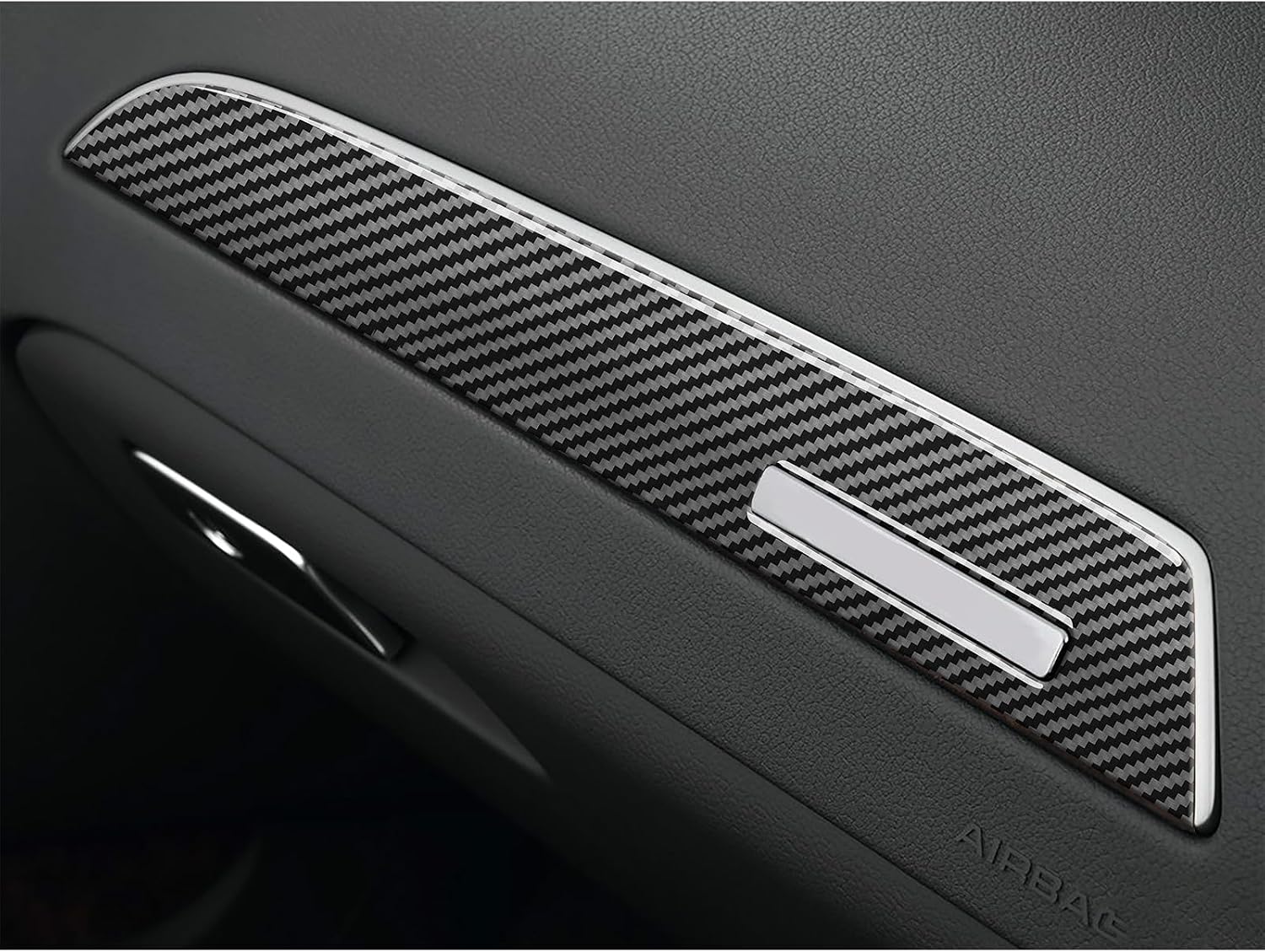 Real Carbon Fiber for Audi A4 B8 Accessories 2009-2016 2010 2011 2012 2013 2014 2015 Car Dash Board Dashboard Passenger Side Panel Cover Interior Trim Thick Overlay Sticker Decal Black