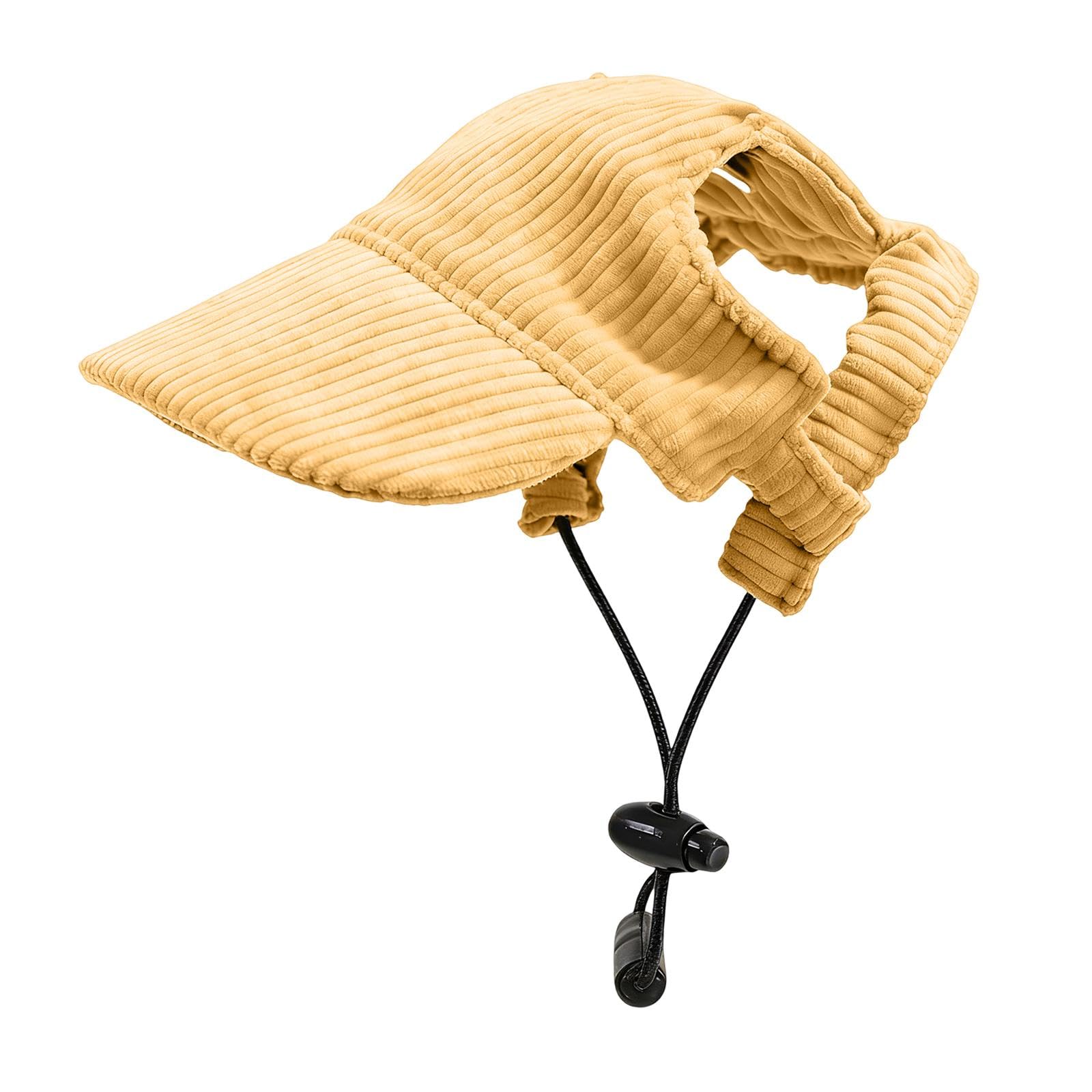 RNXRZANK Breathable Baseball Cap for Dogs with Ear Openings, Sun Hat for And Dogs for Summer And Activities, Yellow, XL