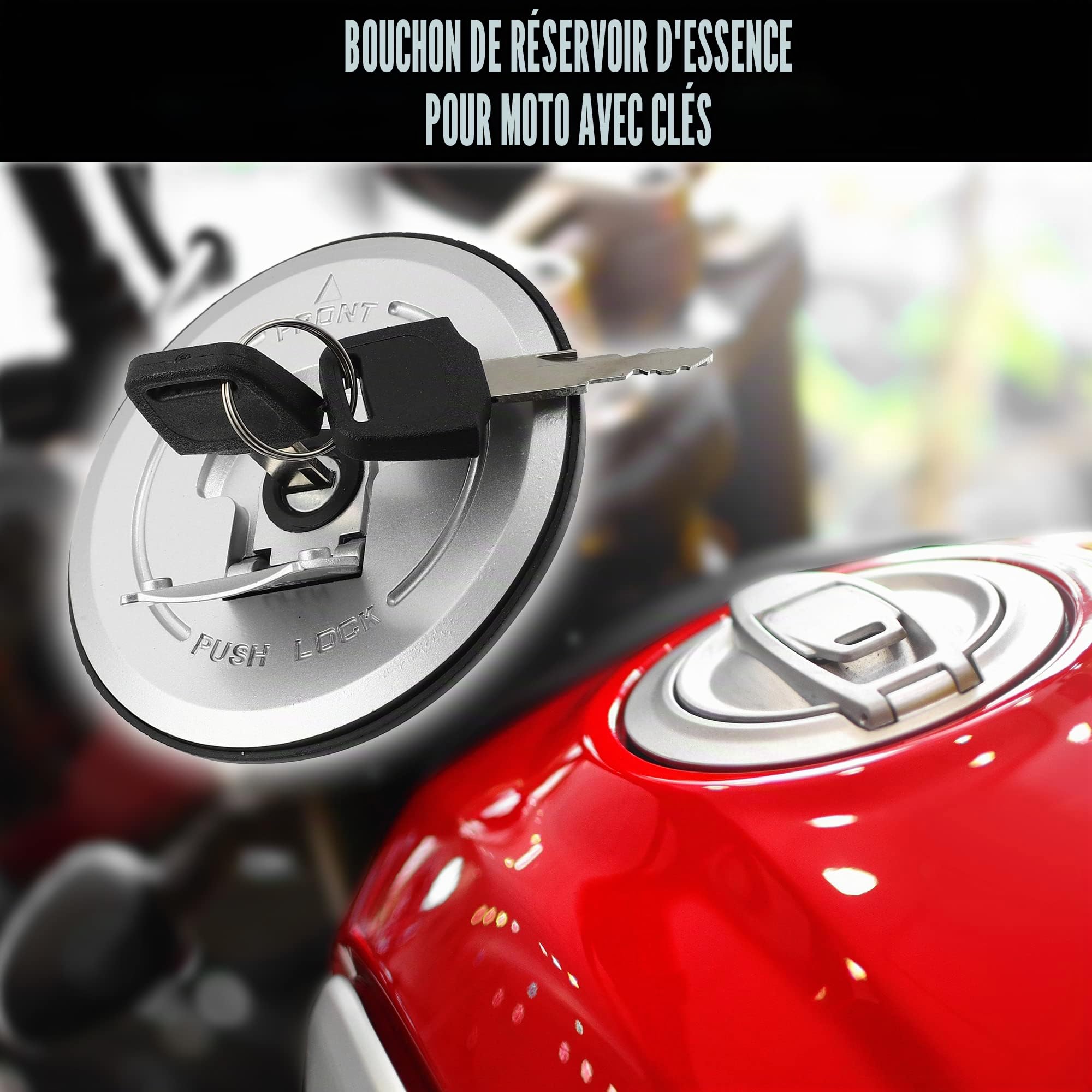 X AUTOHAUX 1 Set Couvercle de Réservoir d'Essence de Moto Bouchon de Réservoir avec Clés pour Honda
