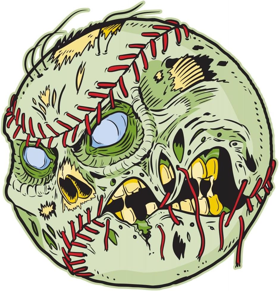Wallmonkeys Zombie Baseball Wall Decal Peel and Stick Decals for Boys (48 in H x 46 in W) WM161133