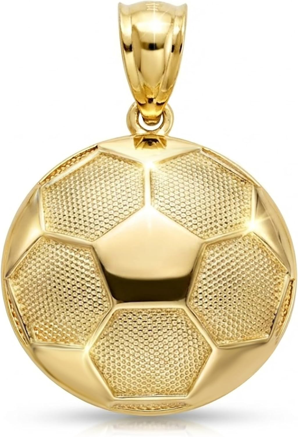 Gold Soccer Ball Charm - 10 Karat Solid Gold - Sports Pendant