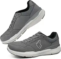 Tênis masculino de caminhada para fascite plantar, suporte de arco com sola de borracha antiderrapante, sapatos ortopédicos casuais confortáveis com bico largo
