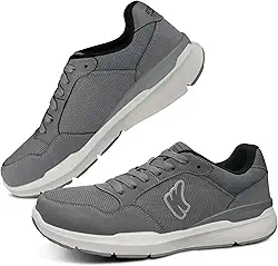 Tênis masculino de caminhada para fascite plantar, suporte de arco com sola de borracha antiderrapante, sapatos ortopédicos casuais confortáveis com bico largo