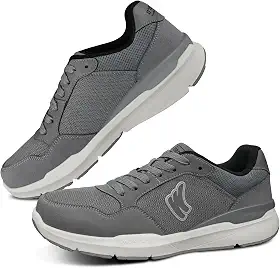 Tênis masculino de caminhada para fascite plantar, suporte de arco com sola de borracha antiderrapante, sapatos ortopédicos casuais confortáveis com bico largo