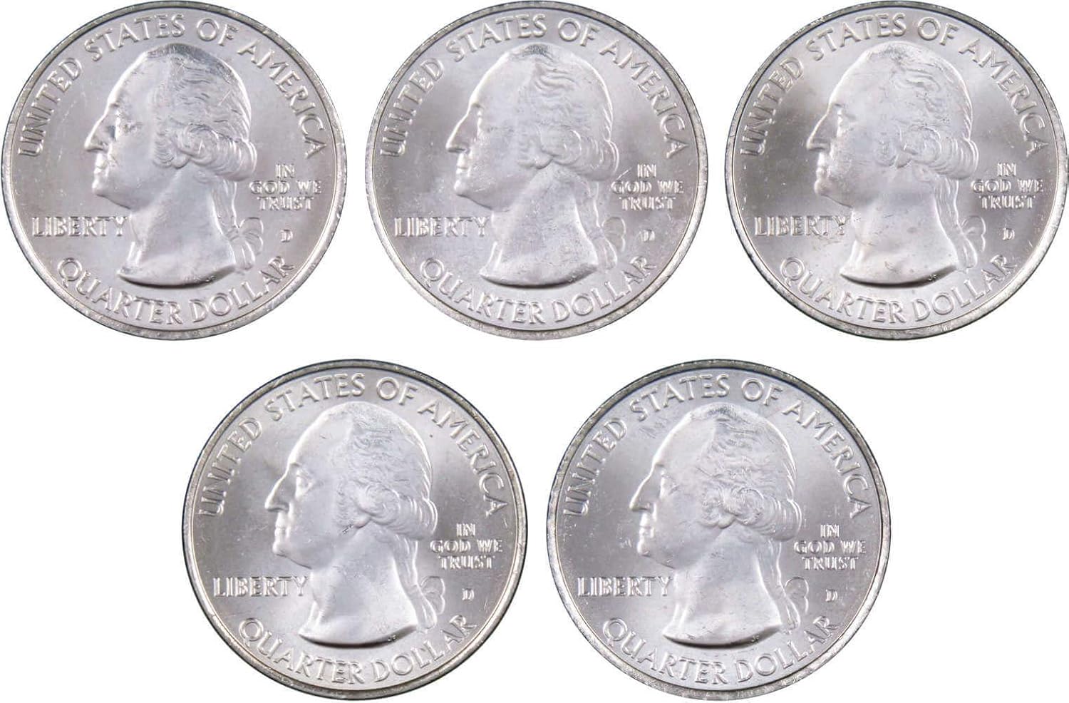 2010 D National Park Quarter 5 Coin Set Uncirculated Mint State 25c Collectible Thumbnail