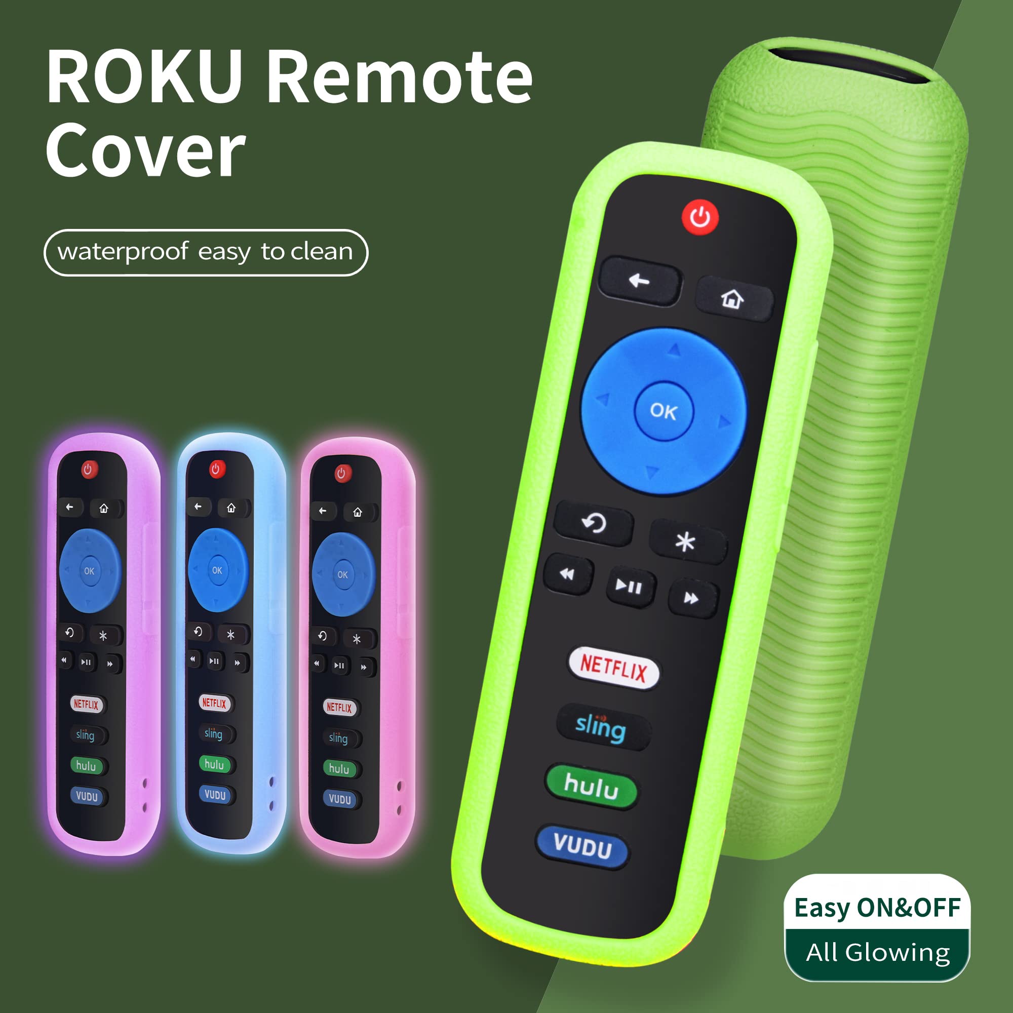 Silikon-Schutzhülle Für Roku Voice Remote, Leuchtend Blau - Stoßfest & Waschbar, Für TCL & Andere Roku Fernbedienungen