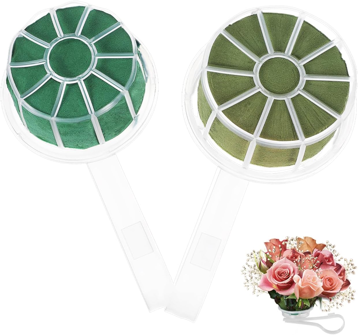 Yardwe Wedding Bouquet Holder Floral Handle 2 Pack Lightweight Stem Support for Bridal Flower Arrangements and Photo Props 7.28X3.93X2.75In