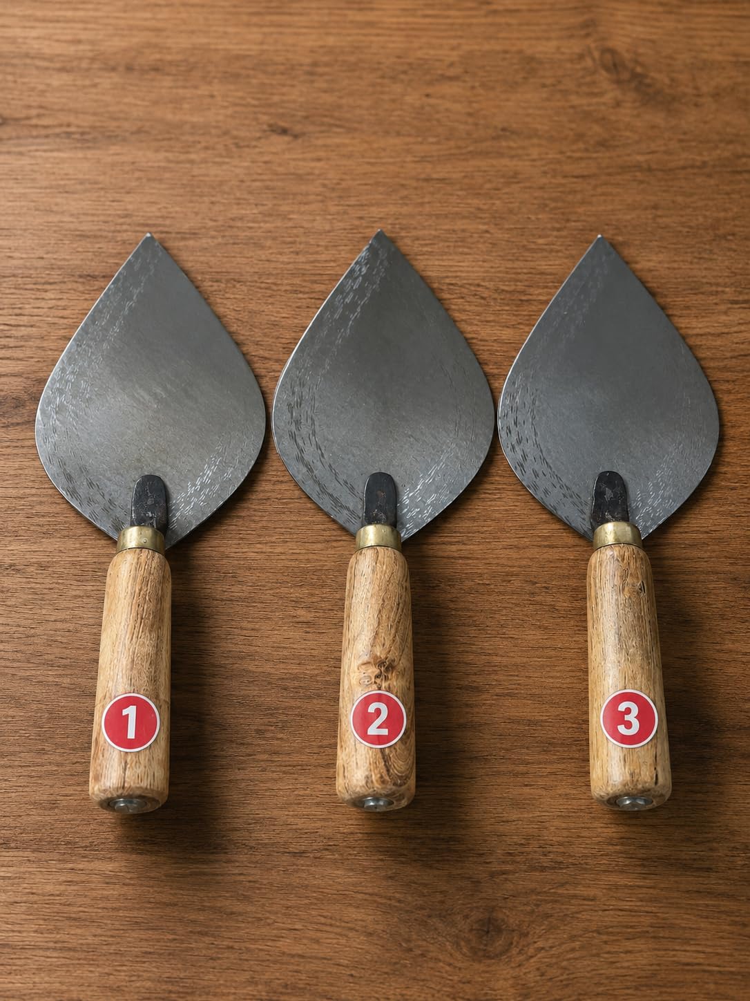 Set of 3 Karni/Kanni (Small, Medium, Large) | Karni Tools for Plaster | Trowel Set for Cement Works | Mason Tools-image-26