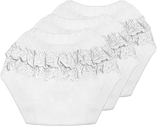 Skills Girls Set Of 3 Pieces Plain Back Ruffles Elastic Waist Briefs Underwear