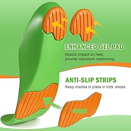 Ailaka Kids Orthotic Cushioning Arch Support Shoe Insoles, Children Pu Foam Inserts for Flat feet, Plantar Fasciitis, Feet Heel Pain Relief
