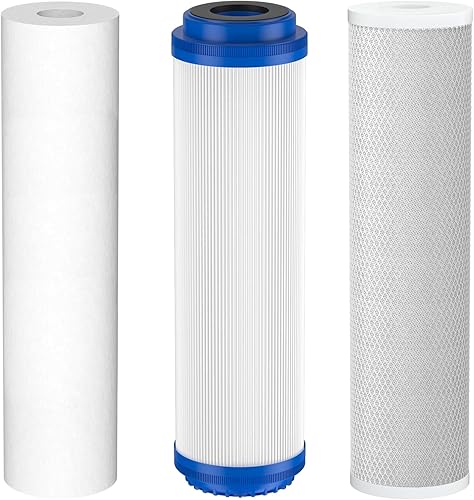 Fil-fresh Juego de reemplazo de filtro de agua RO de 3 etapas para sistema de agua iSpring, Express y APEC RO, incluye filtros de sedimentos, GAC y