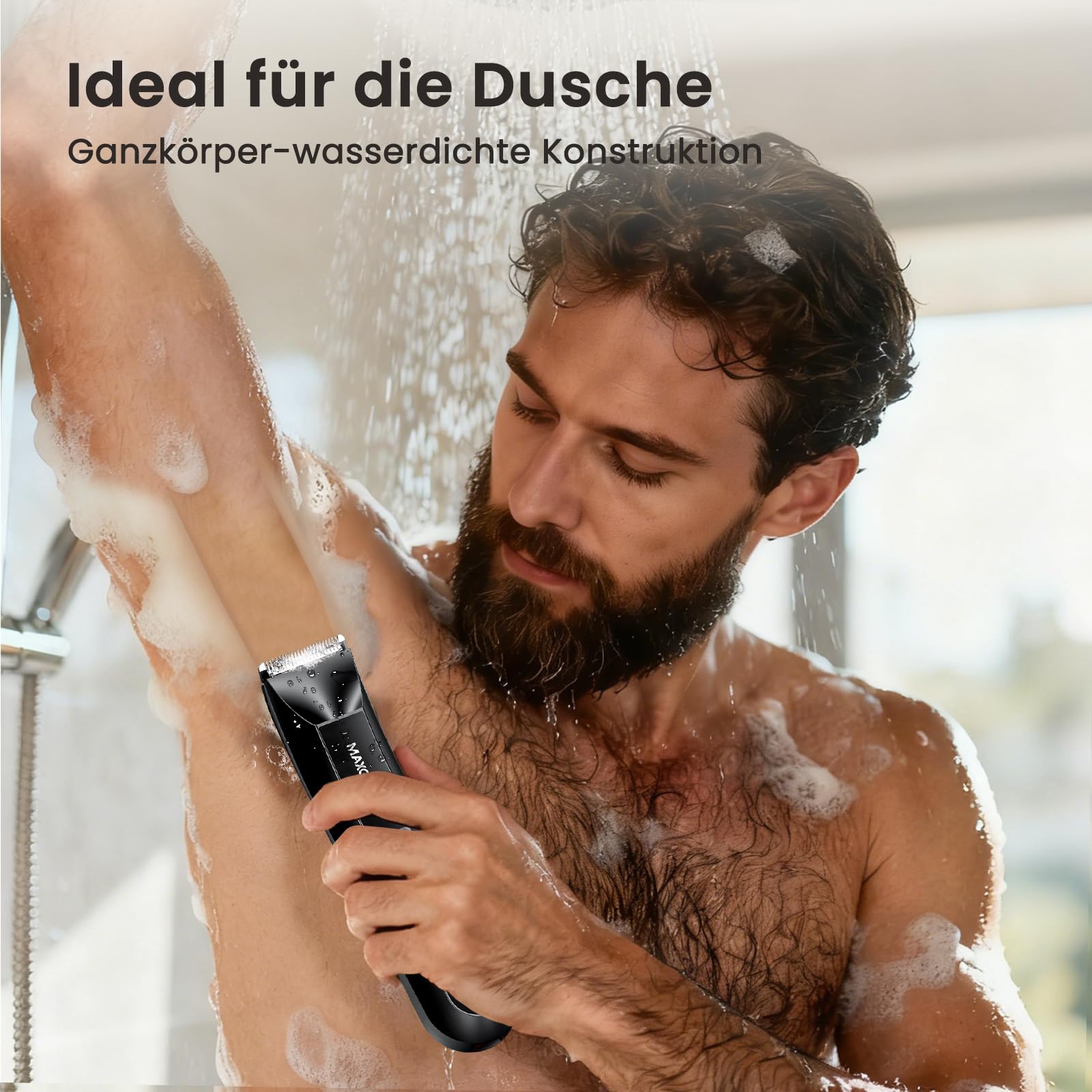 MAXGROOM 3 IN 1 Intimrasierer Mann Elektrisch IPX7 Body Trimmer Herren Nasenhaartrimmer