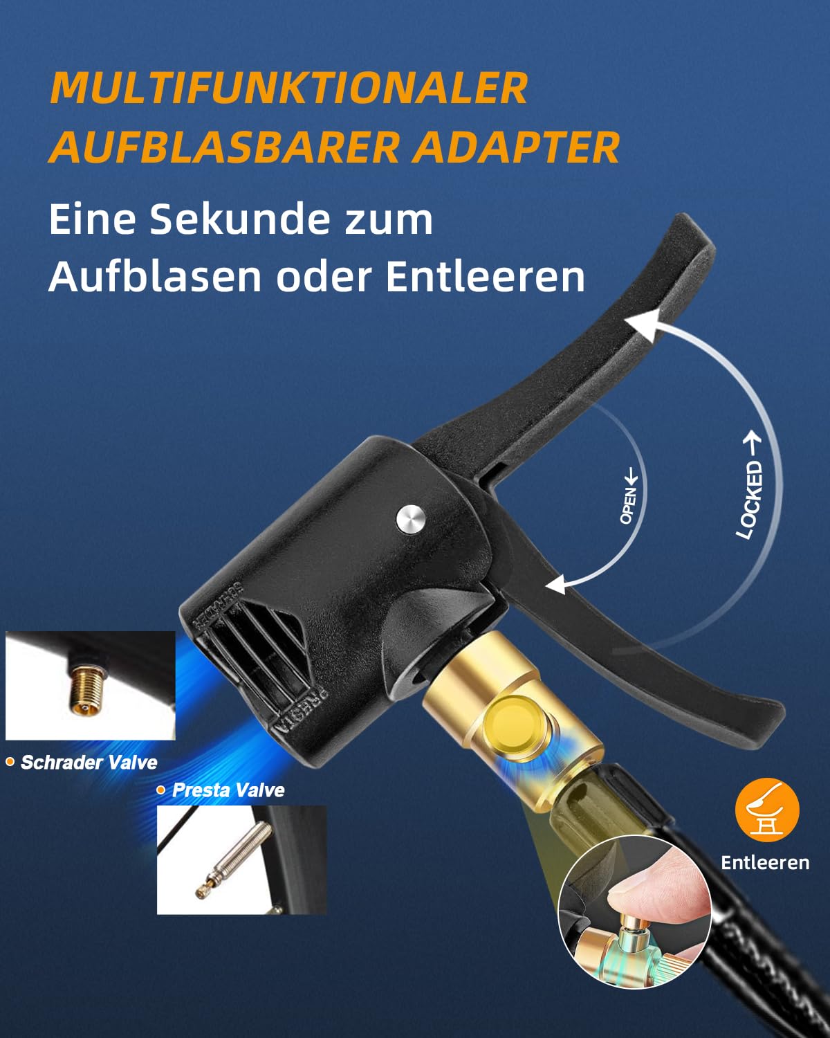 12000mAh Akku Luftpumpe Auto, 4X Schneller Mini Kompressor, 150PSI Fahrradpumpe Alle Ventile, Elektrische Luftpumpe Klein Mit Manometer/Lampe/Typ C, Für Motorrad/Fahrrad/Fußball