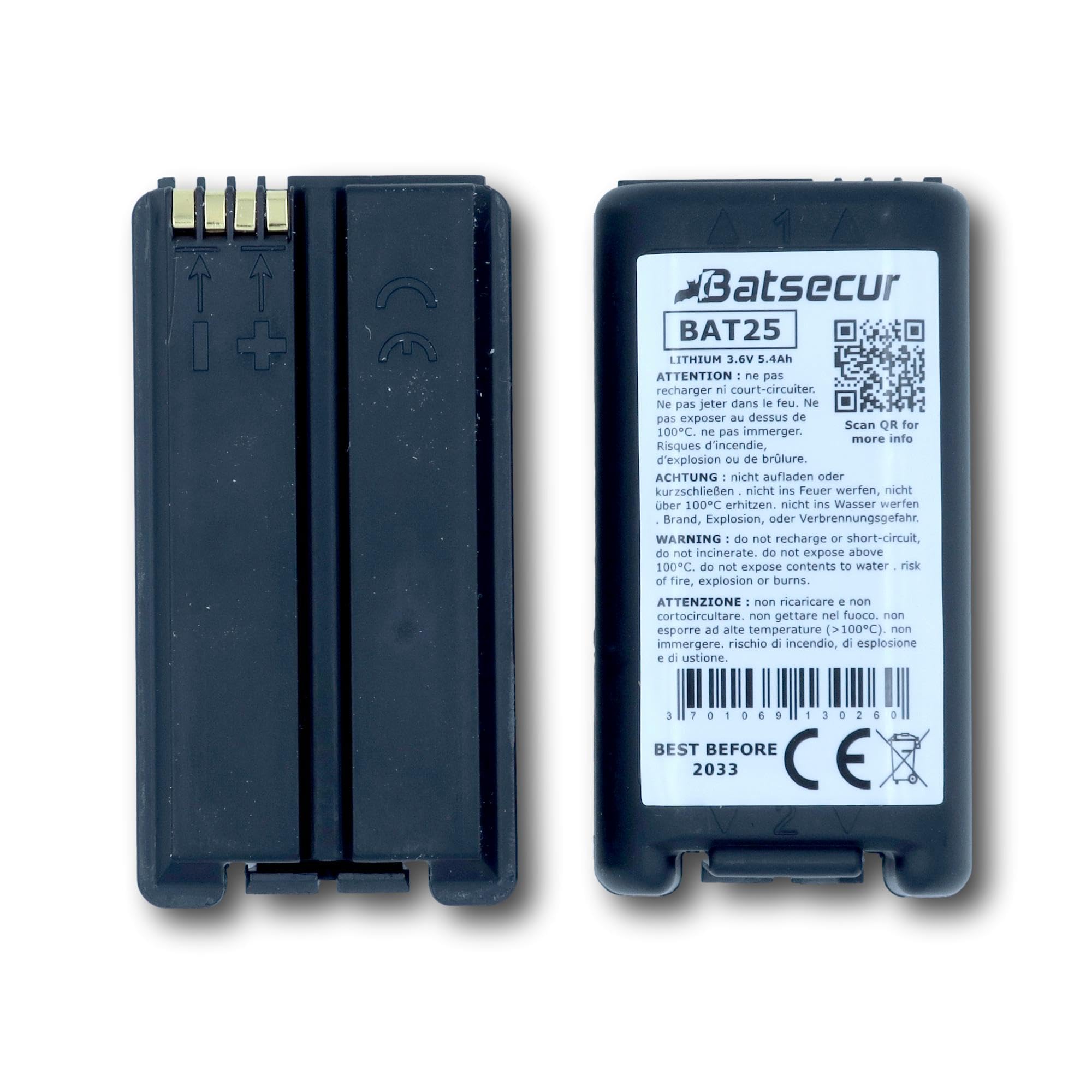 PACK 2 batteries BAT25 - compatible BATLi25 BATLi26 BAT26 DAITEM HAGER ATRAL