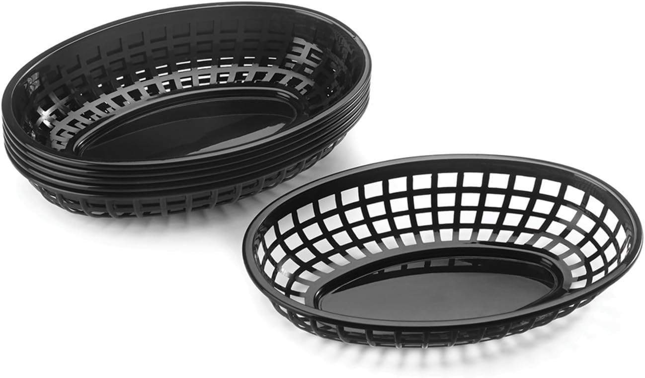 Outset Pub Food Baskets, Set of 6, Black