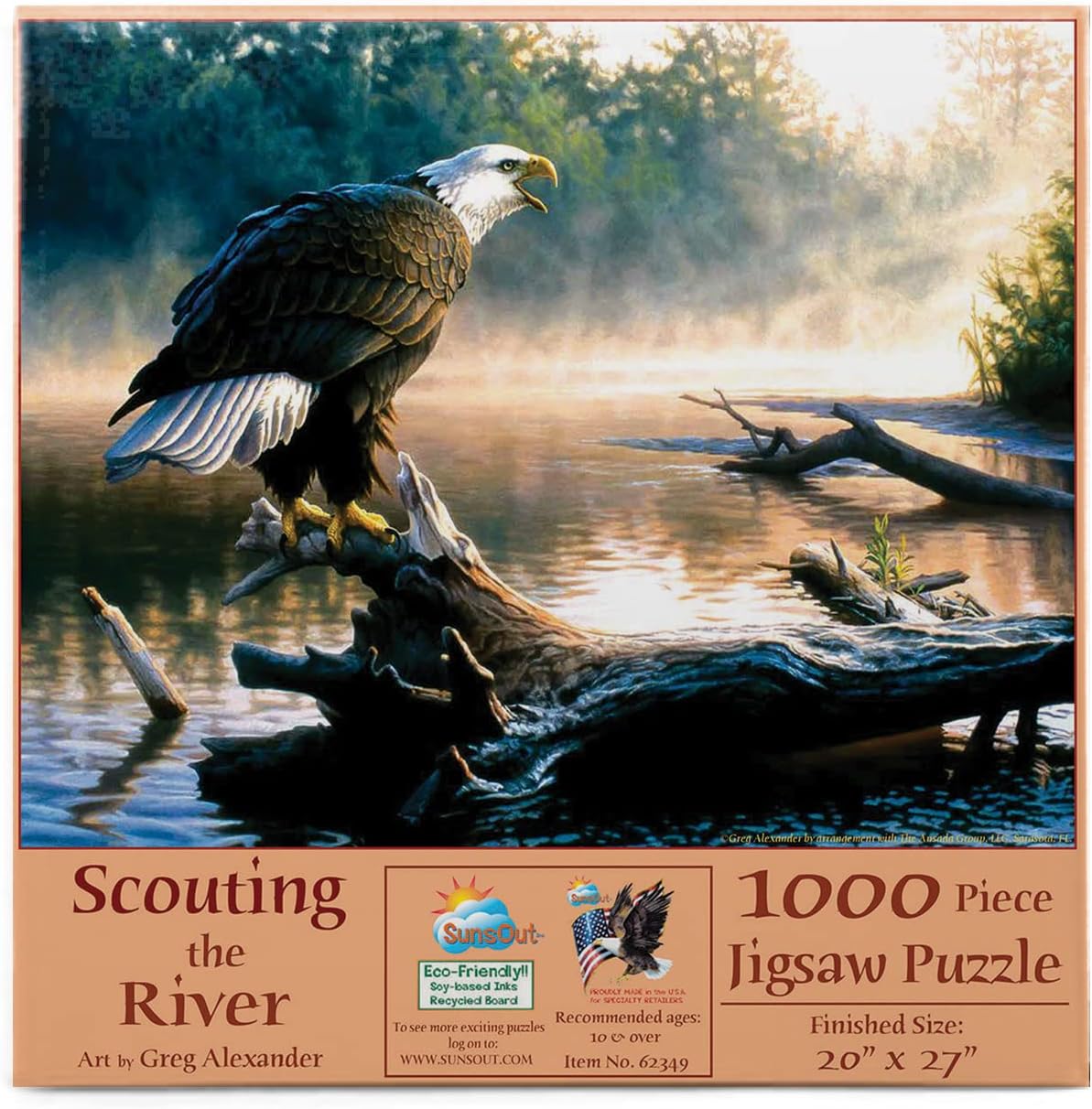 SUNSOUT INC - Scouting the River - 1000 pc Jigsaw Puzzle by Artist: Greg Alexander - Finished Size 20" x 27" - MPN# 62349