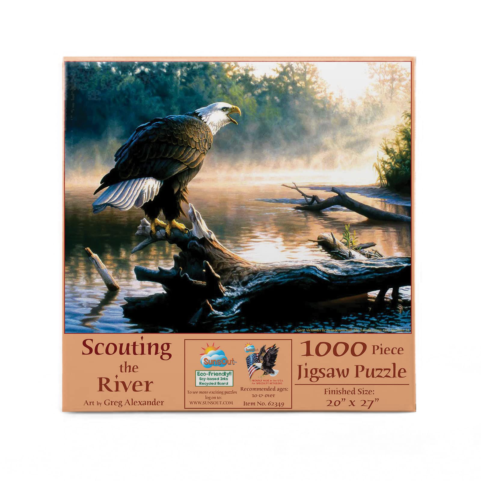 SUNSOUT INC - Scouting The River - 1000 pc Jigsaw Puzzle by Artist: Greg Alexander - Finished Size 20" x 27" - MPN# 62349