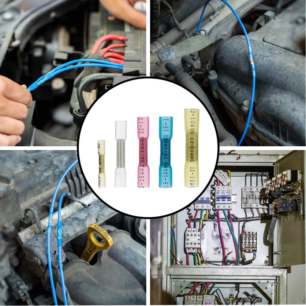 100x Schrumpfverbinder-Set – 3 Größen, Wasserdicht, Rotes Kupfer, Für Auto & Marine
