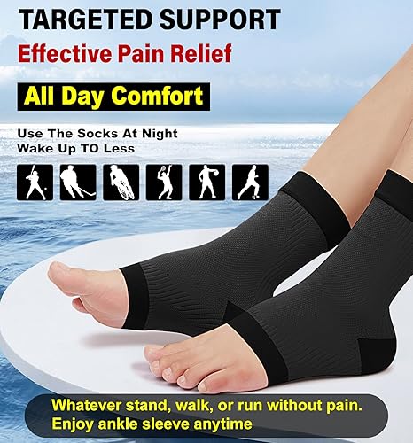 Miniatura 5 de KEKING Tobillera de compresión para mujeres y hombres, calcetines médicos de compresión de tobillo para fascitis plantar, hinchazón de pies y