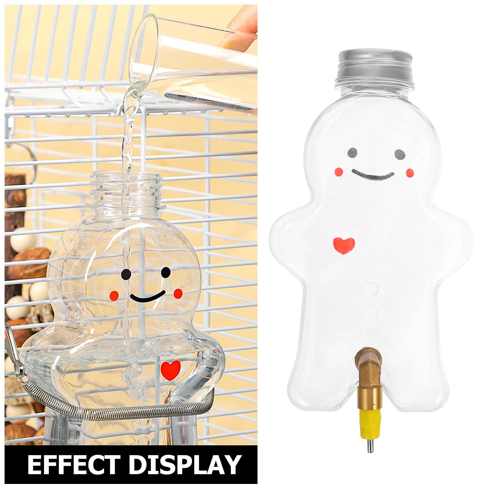 Toyvian 5 Pezzi Abbeveratoio Automatico per Pappagalli, Forma Omino di Pan