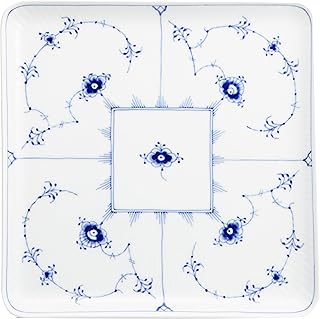 Royal Copenhagen 1017204 Blue Fluted Plain Square Dish Plate, 7.9 inches (20 cm), Wedding Gift