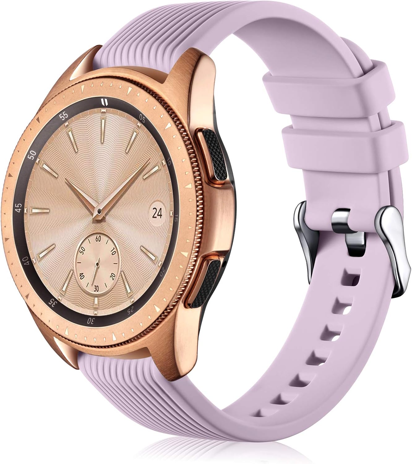 Lerobo Classic Band Compatible for Samsung Galaxy Watch 42mm/Galaxy Active 2 44mm 40mm/Galaxy Watch 3 41mm/Active 1, 20mm Silicone Watch Bands Replacement Bracelet Strap for Womens Man, Lavender