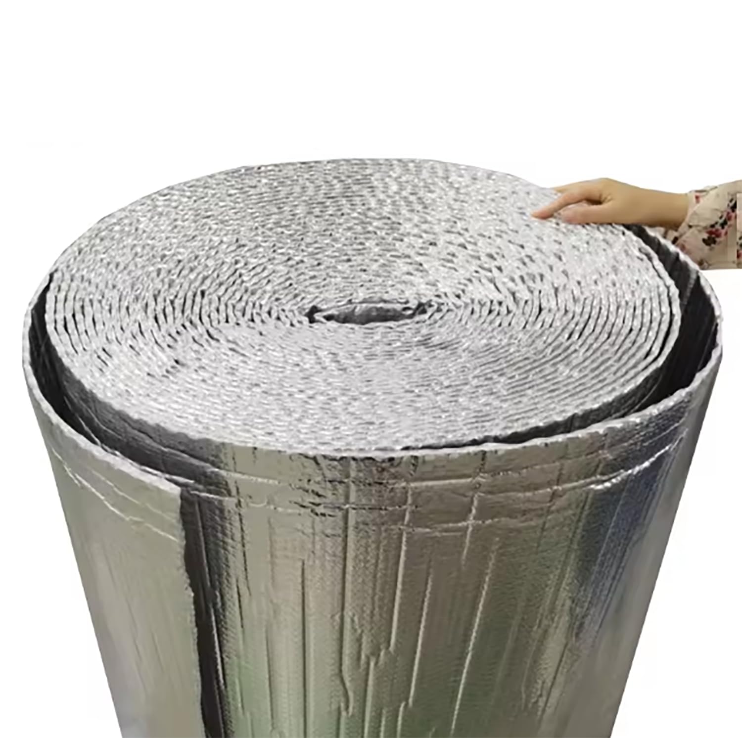 Rouleau d'isolation Auto-adhésif pour Voiture Mousse d'isolation de radiateur Feuille d'aluminium Isolation phonique Thermique pour Porte de Garage, Caravane(Size:1 * 25m/3.2 * 82FT)