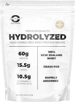 Pure Product Hydrolyzed Whey Isolate Powder Vanilla 1 kg