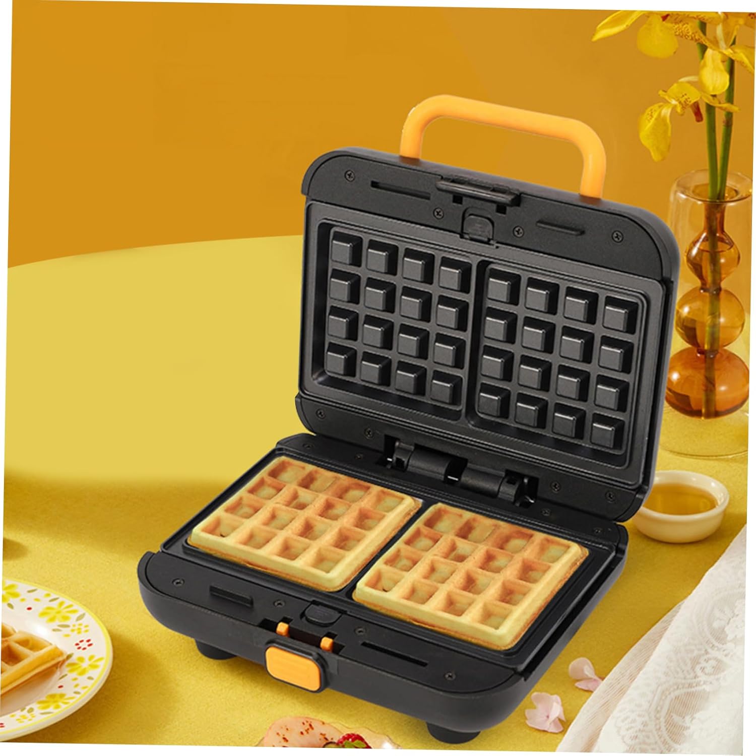 1set Multi-functional Waffle Maker Compact Household Kitchen Sandwich Toaster Non-stick Plates for Easy Breakfast Suitable for Home and Dorm Use