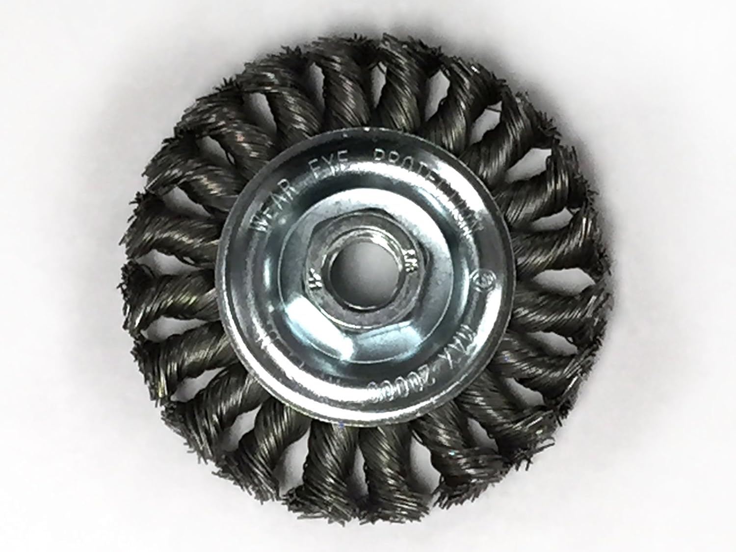 Benchmark Abrasives 4” Standard Twist Knot Abrasive Wire Wheel for Angle Grinder with 5/8"-11 Thread, Cleaning Narrow Holes, Drill, Deburring Grinding Wheels - Wire Wheel Attachment - Carbon Steel