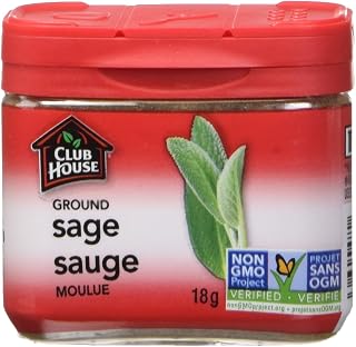 Club House, Quality Natural Herbs & Spices, Ground Sage, Plastic Can, 18g