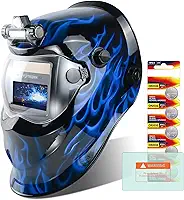 TRQWH Capacete de soldagem de escurecimento automático com capô de solda de cor verdadeira movido a energia solar 2 sensor de arco máscara de soldagem 9-13 com modo de moagem extra capacete de solda