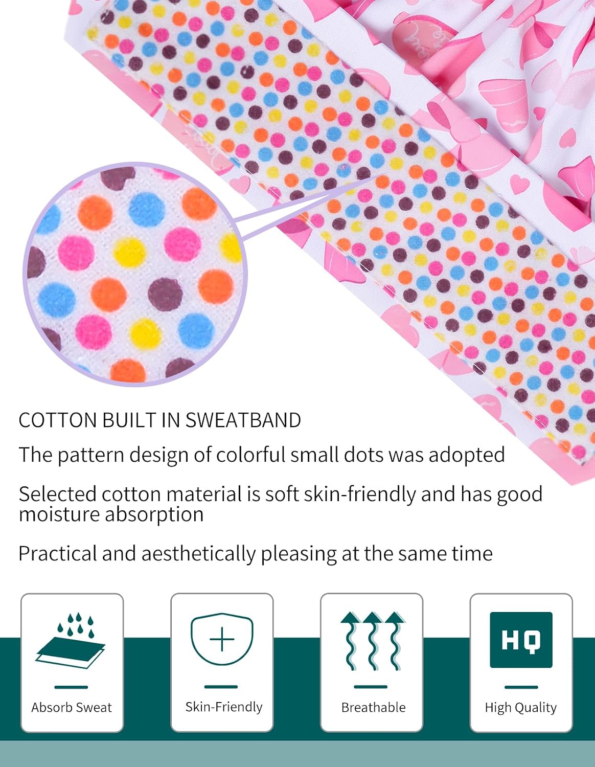 Kousenpu Scrub Caps for Women, Adjustable with Side Buttons, Cute
