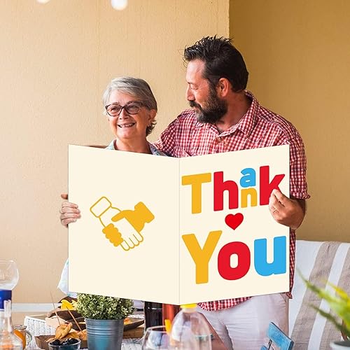 Miniatura 7 de Tarjeta de felicitación jumbo con sobre, tarjeta de agradecimiento gigante, tarjeta de felicitación de agradecimiento, enorme tarjeta de gratitud