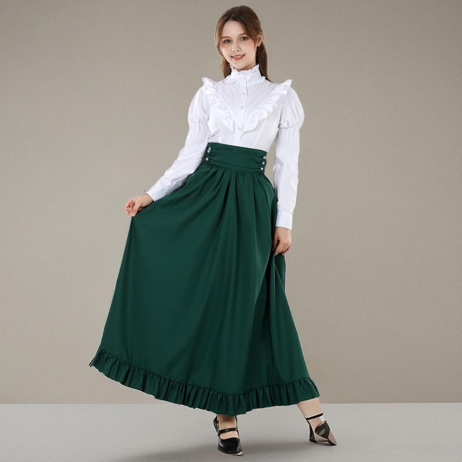 CR ROLECOS Victorian Dress Edwardian Renaissance Costume Women Medieval Vintage - Image 8