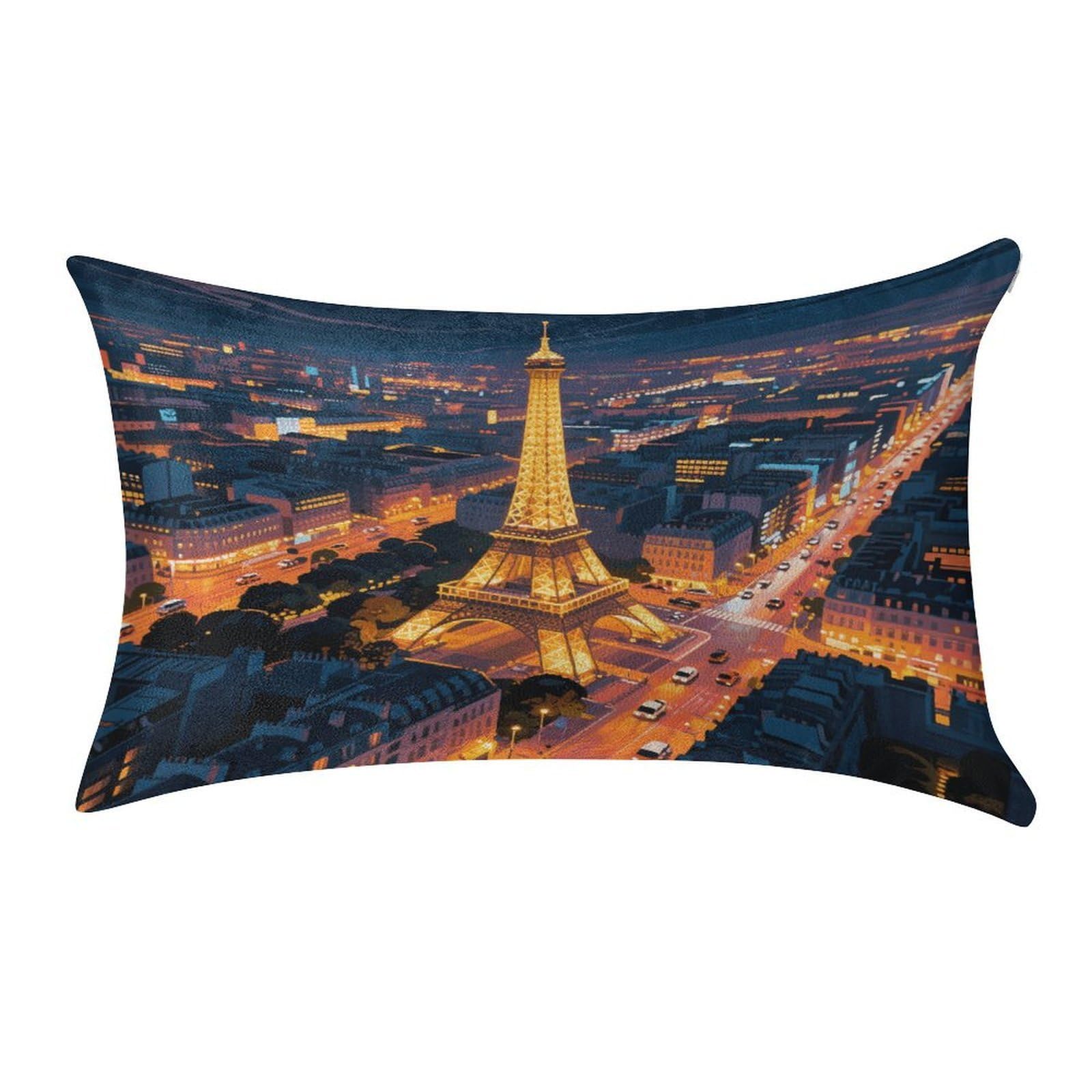 VstaDank Eiffel Tower Pillow Covers Rectangular Cushion Case Cozy Decorative Throw Pillowcase Luxury Lumbar Pillow Shells with Zipper Soft Velvet Pillows Shams 12 X 20 in