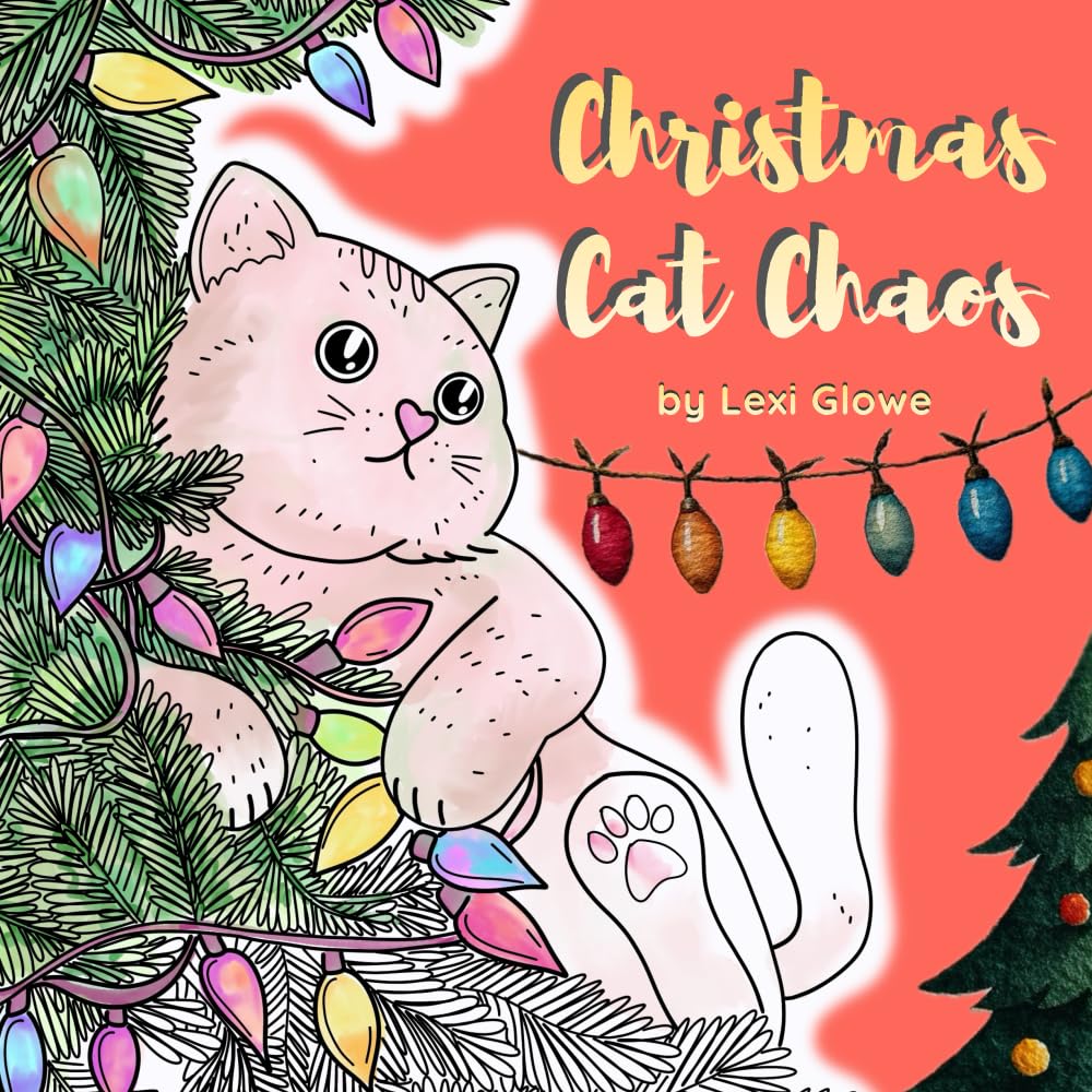 Christmas Cat Chaos: 34 Funny Holiday Coloring Pages of Silly Cats Making a Christmas Mess