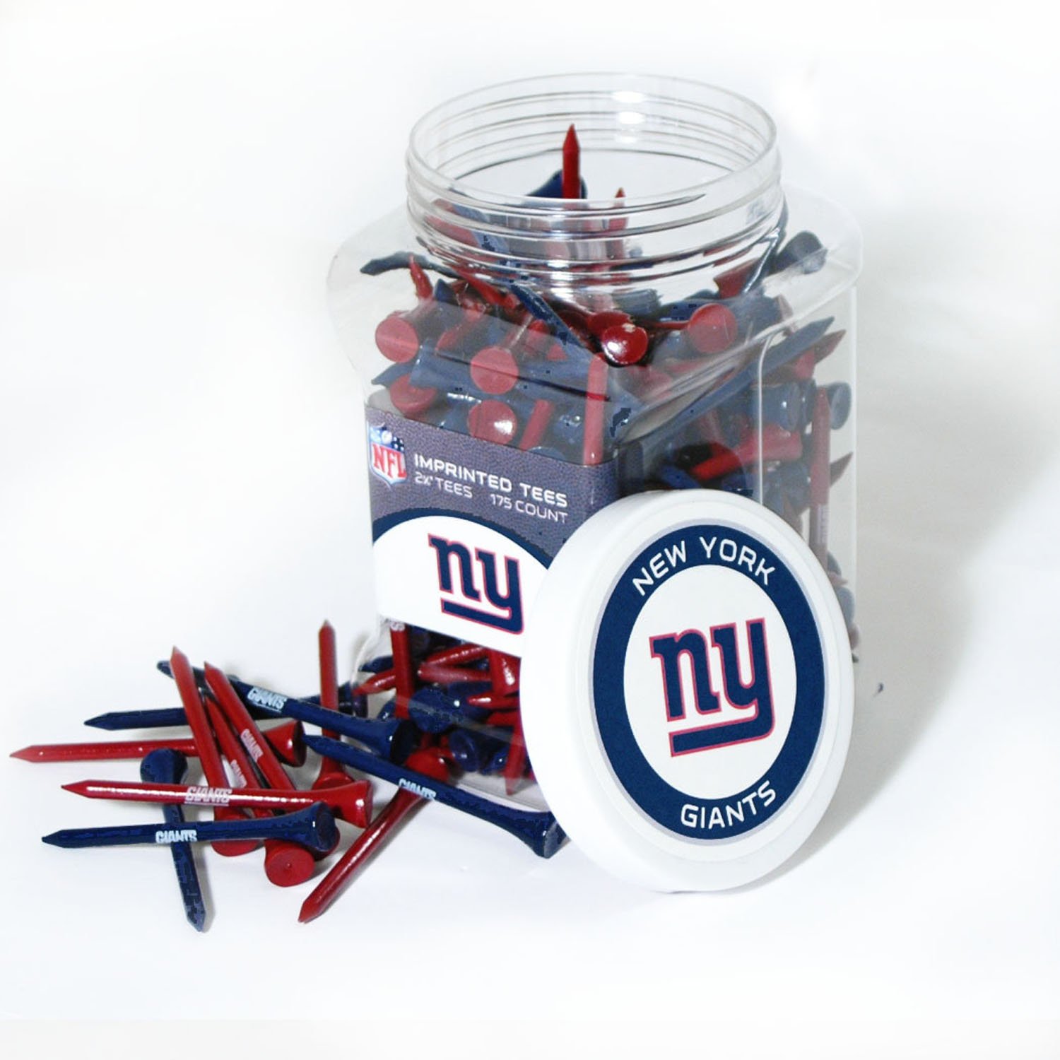 Team Golf NFL New York Giants Jar Of 175 Golf Tees 2-3/4" Golf Tees, 175 Pack, Regulation Size, Multi Team Colors — image 1