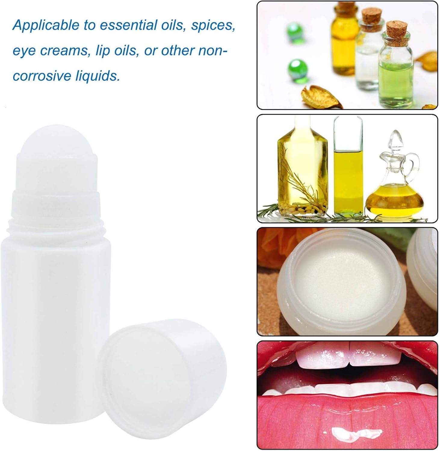 Timoo 5 PCS 50ml Deodorant Bottles, Empty Refillable Roll On Bottles, Deodorant Container