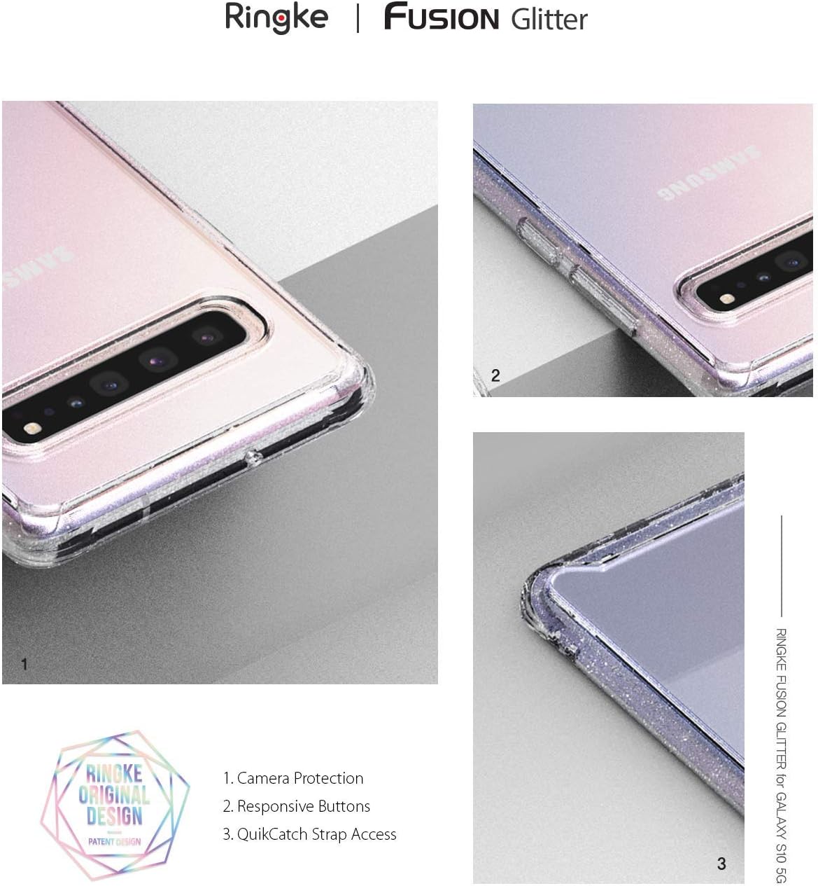 Ringke Fusion Designed for Galaxy S10 5G Case Protective Cover (2019) - Glitter Clear
