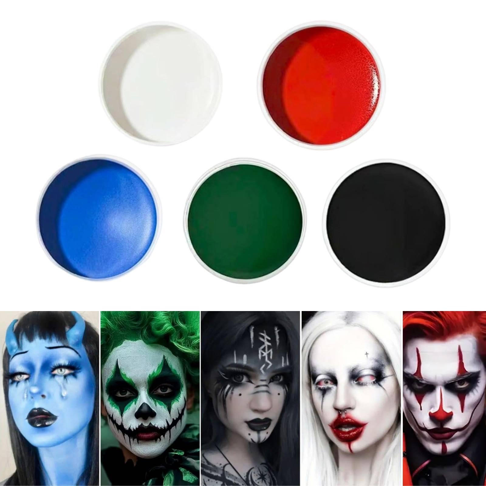 perfeclan Pintura facial para Halloween, suministros bricolaje para disfraces, pintura facial, maquillaje, para juegos rol, regalos para