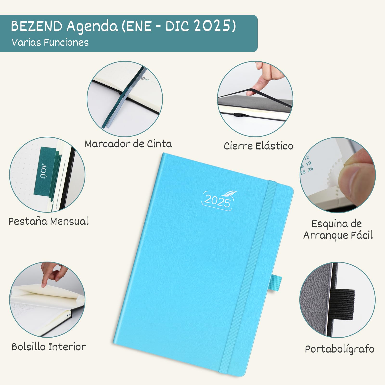 Lilly Pulitzer Agenda Ensual Sin Fecha, Agenda En Espiral De 12 Eses, Agenda De Tapa Dura Con